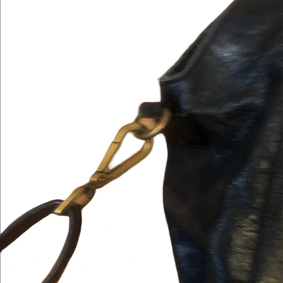 Vintage Y2k Elliott Lucca black leather crossbody handbag purse Fall Classic - Picture 4 of 9